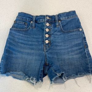 Madewell button fly high-rise denim shorts